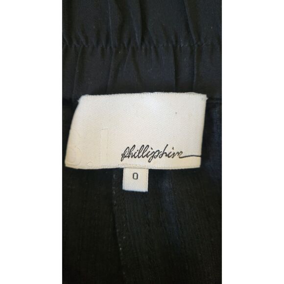 3.1 Phillip Lim Black Silk Wool Waffle Sweatpants - Picture 3 of 4